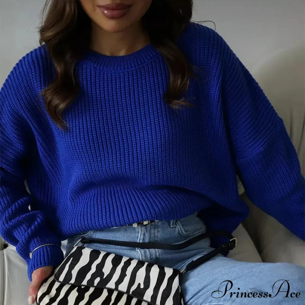 Casual Elegant Striped Cozy Oversize Autumnal Gray Fashionable Sweater - Image 12