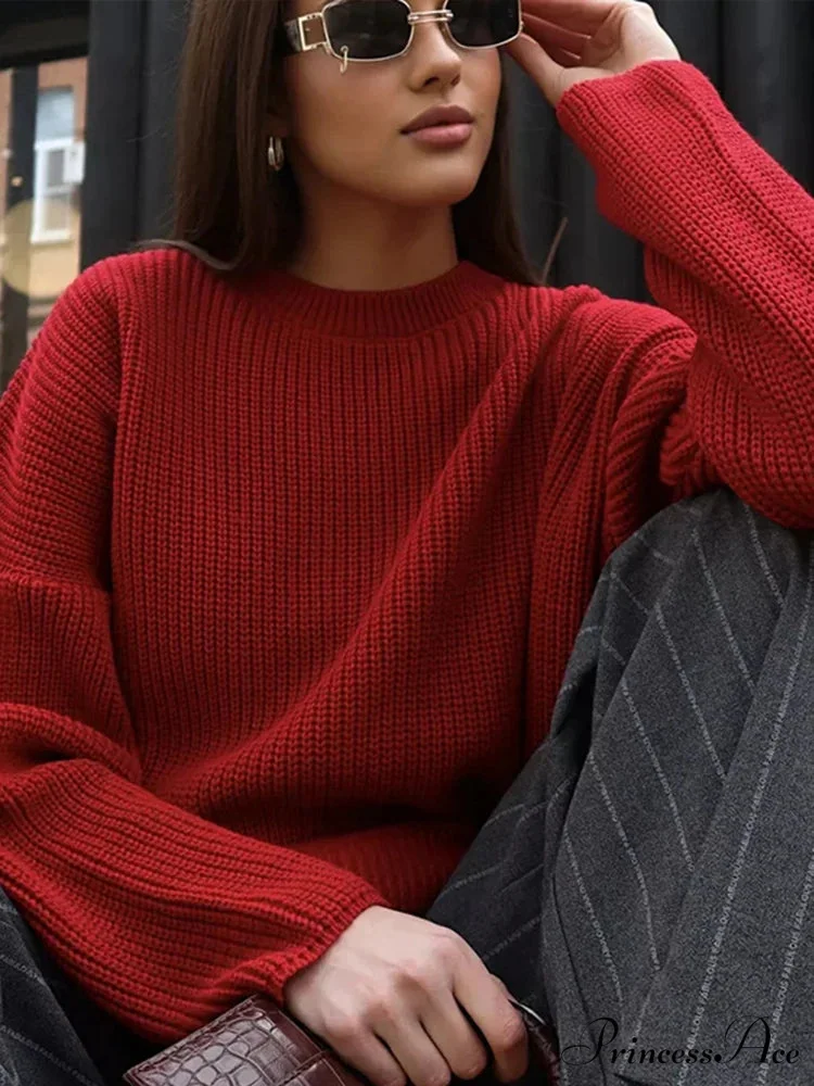 Casual Elegant Striped Cozy Oversize Autumnal Gray Fashionable Sweater - Image 4