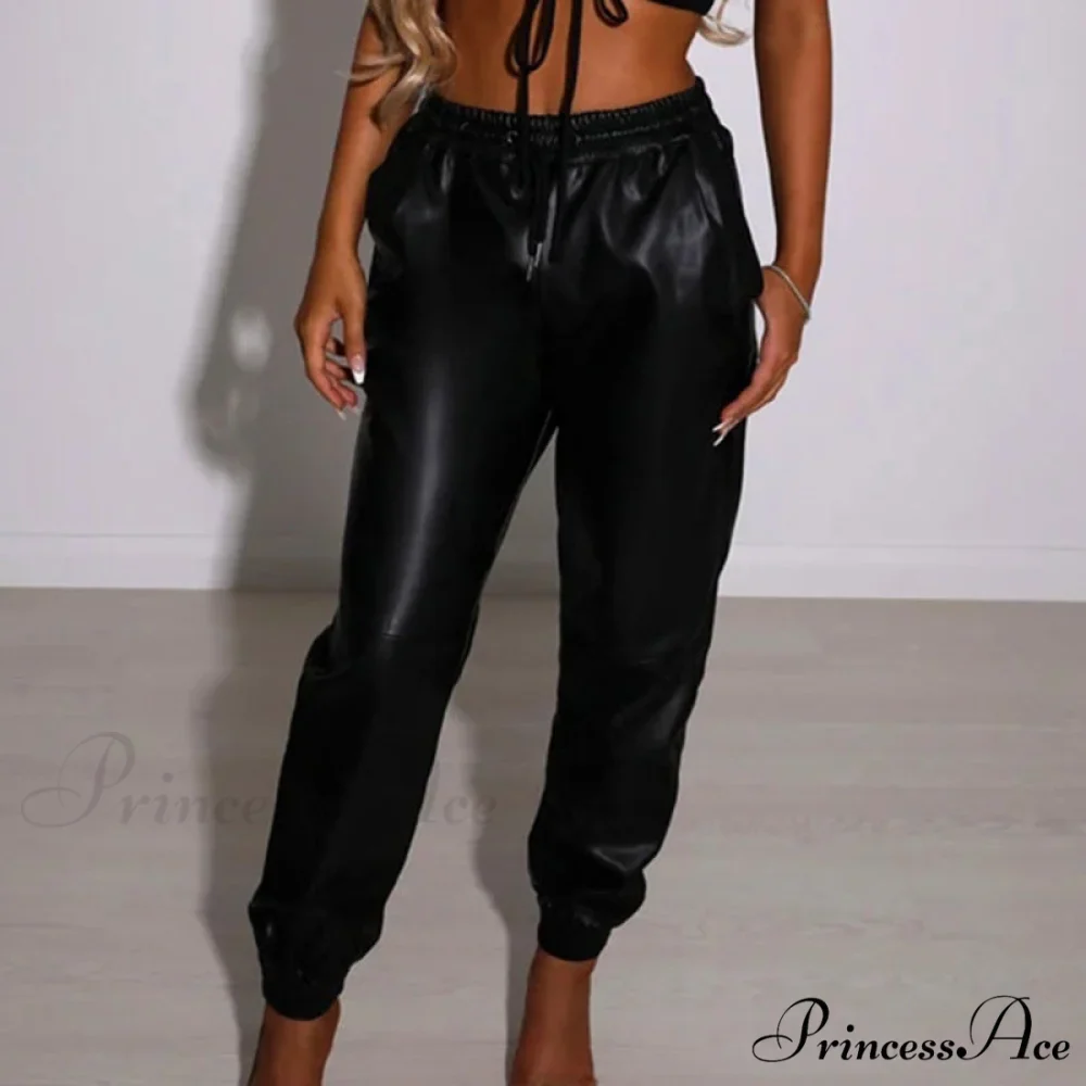 PU Leather Fashion Elegant Office Pants - Image 7