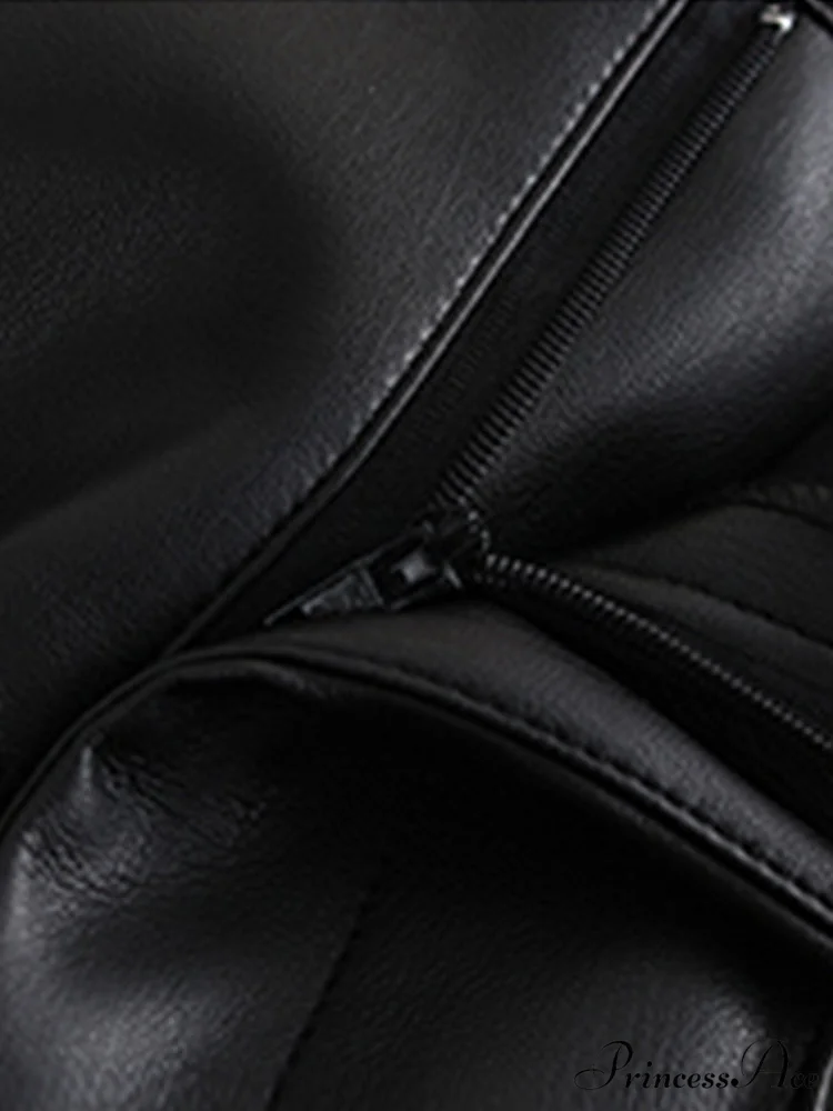 Long Black Soft Pu Leather Pants - Image 3