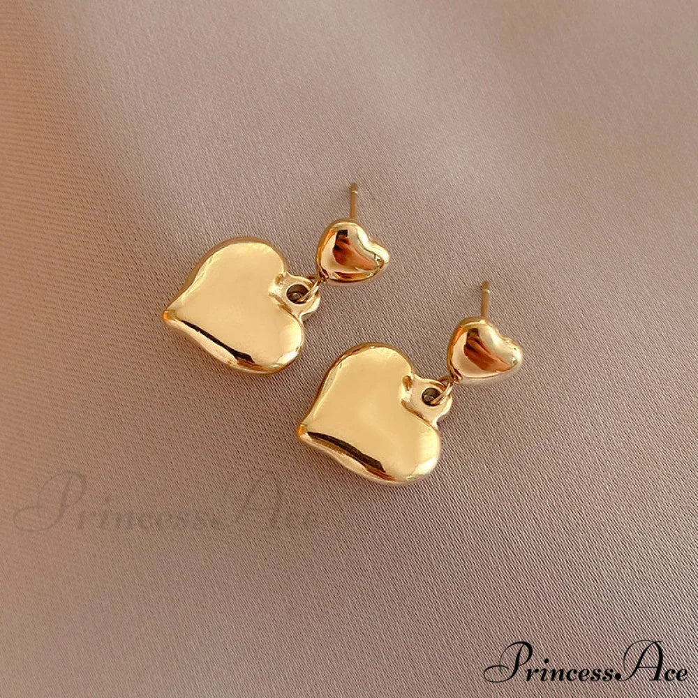 Romantic Heart Shape Glossy Stud Earrings - Image 3