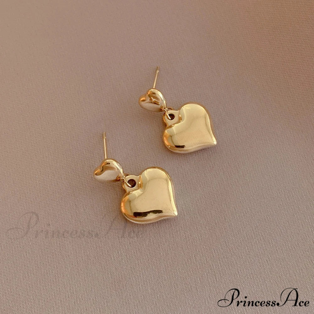 Romantic Heart Shape Glossy Stud Earrings - Image 4