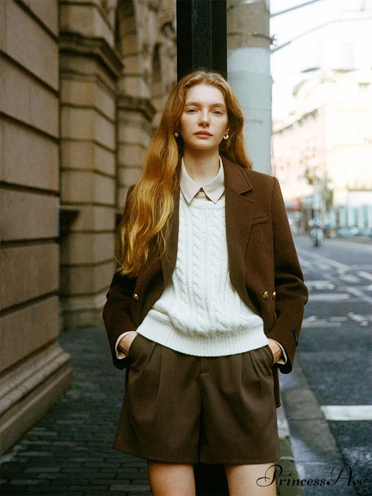 Wool Commuter Short Double-sided Single-breasted Two-button Lady Simple Elegant Coat - Image 2