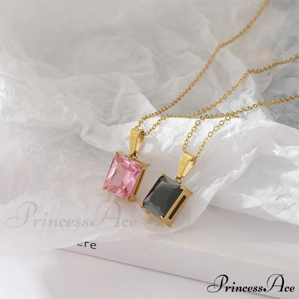 Stainless Steel Diamond Studded All-match Necklaces - Image 3