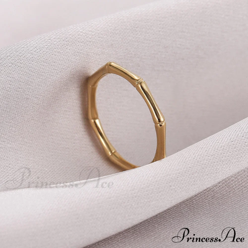 Stainless Steel Bamboo Shape Closed Rings - Image 2