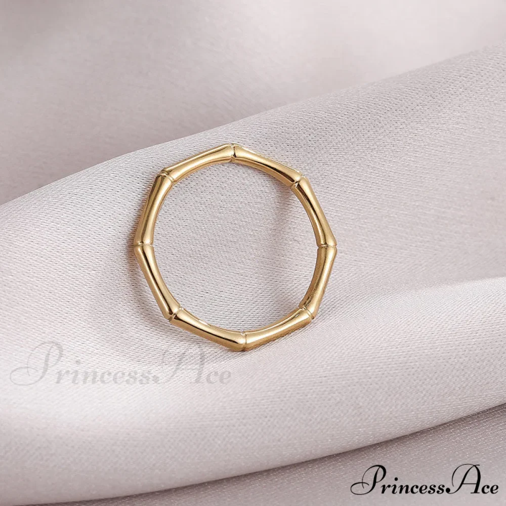 Stainless Steel Bamboo Shape Closed Rings - Image 3