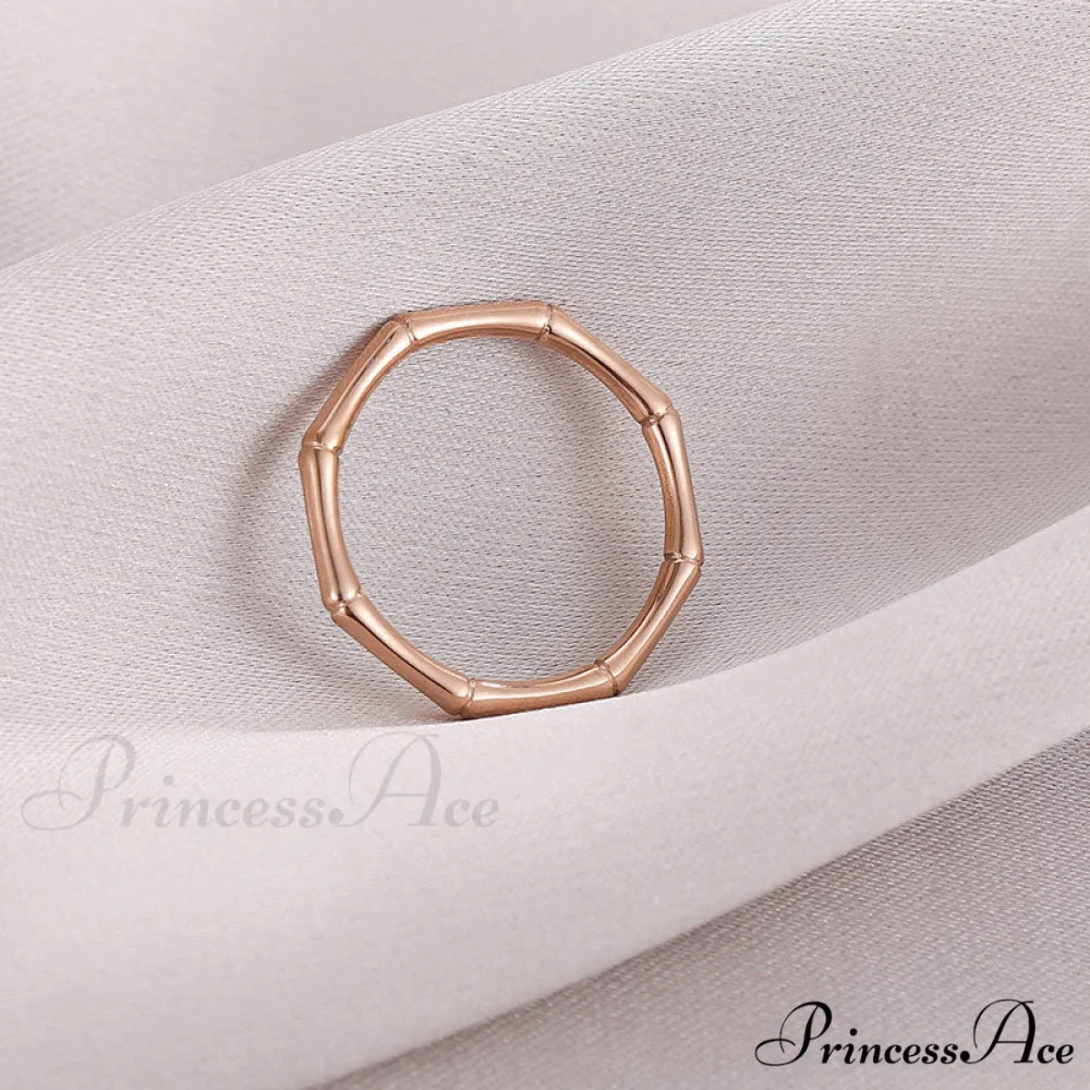 Stainless Steel Bamboo Shape Closed Rings - Image 4