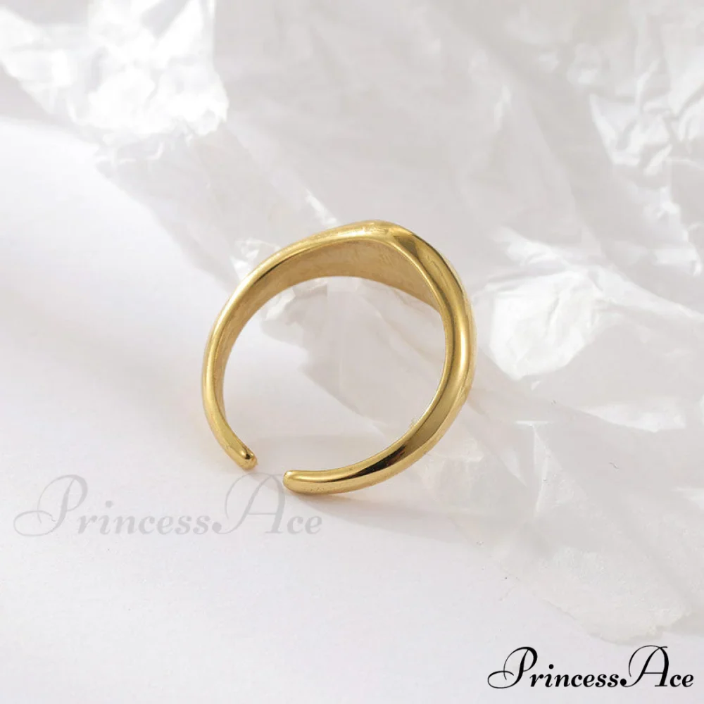 Titanium Steel Gold Plated Eight-pointed Star Rings - Image 3