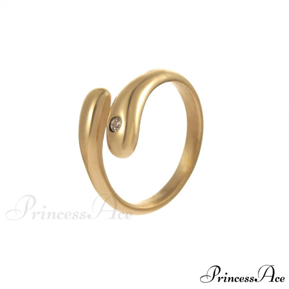 Simple Diamond Studded Gold Plating Rings - Image 5