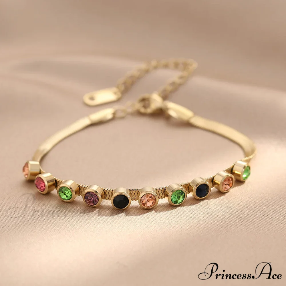 Colorful Diamond Snake Chain Bracelet - Image 2