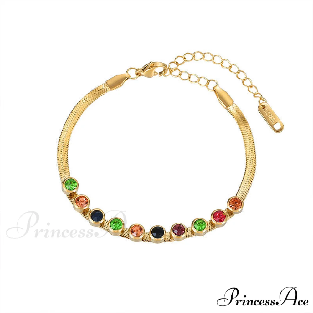 Colorful Diamond Snake Chain Bracelet - Image 5