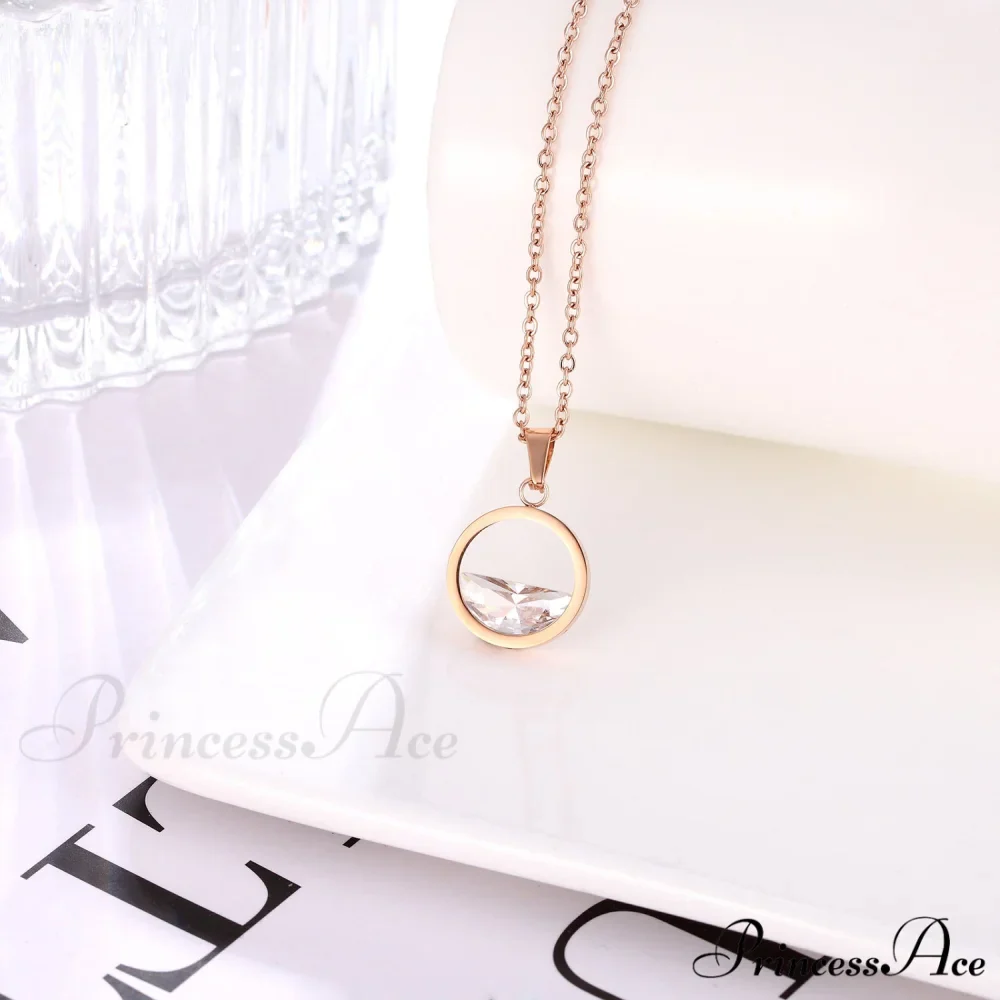 Clear Zircon Slim Waist Pendant Necklaces