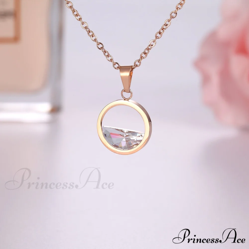 Clear Zircon Slim Waist Pendant Necklaces - Image 4