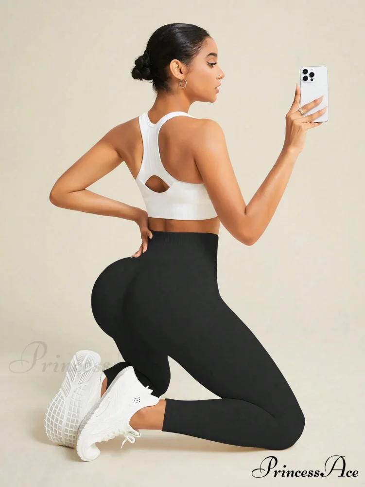 Seamless Yoga Sports Stretchy High Waist Fitness Sports Activewear Leggings - Image 3
