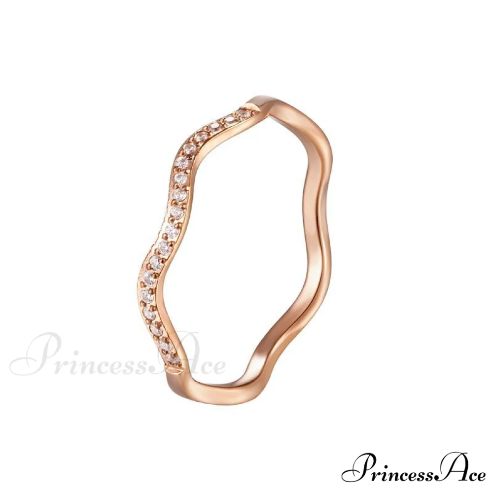 Personalized Irregular Curved Edge Rose Gold Ring - Image 5
