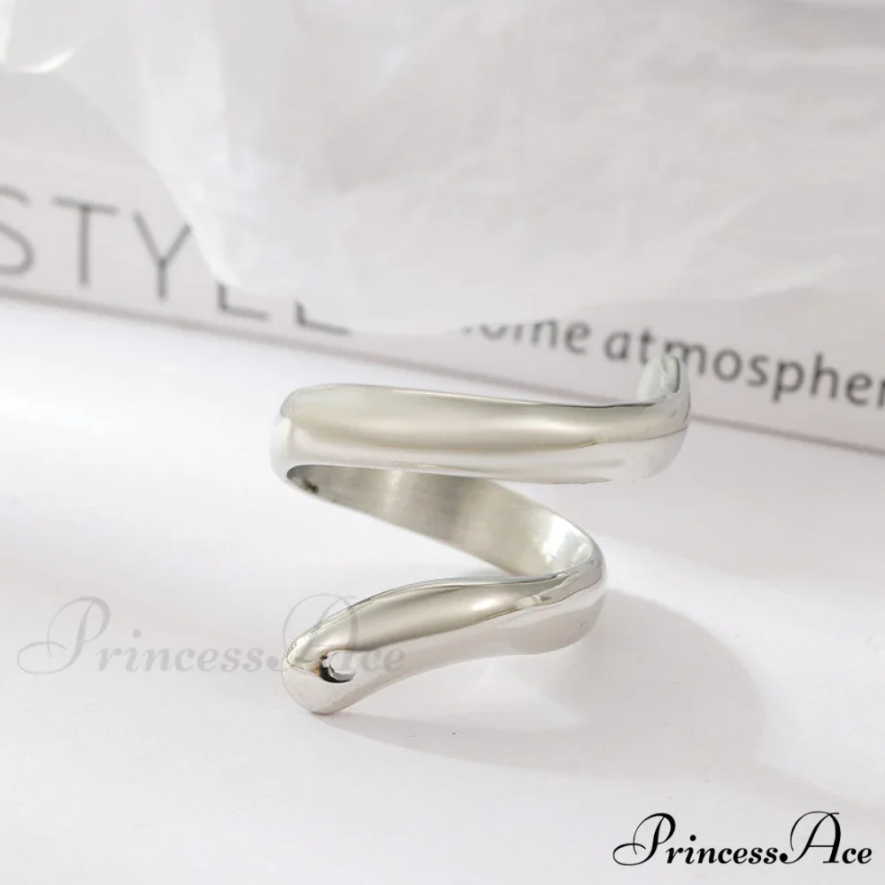 Stainless Steel Exaggerated Serpentine Cast Ring - Image 4