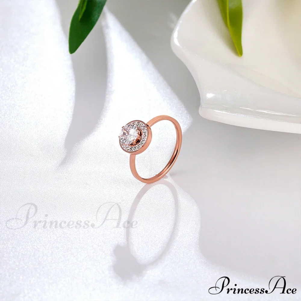 Titanium Steel Shining Diamond Hoop Ring - Image 2