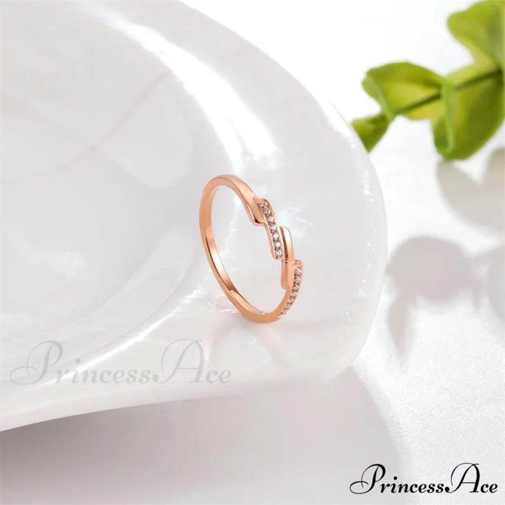 Korean Style Titanium Steel Diamond Ring - Image 3