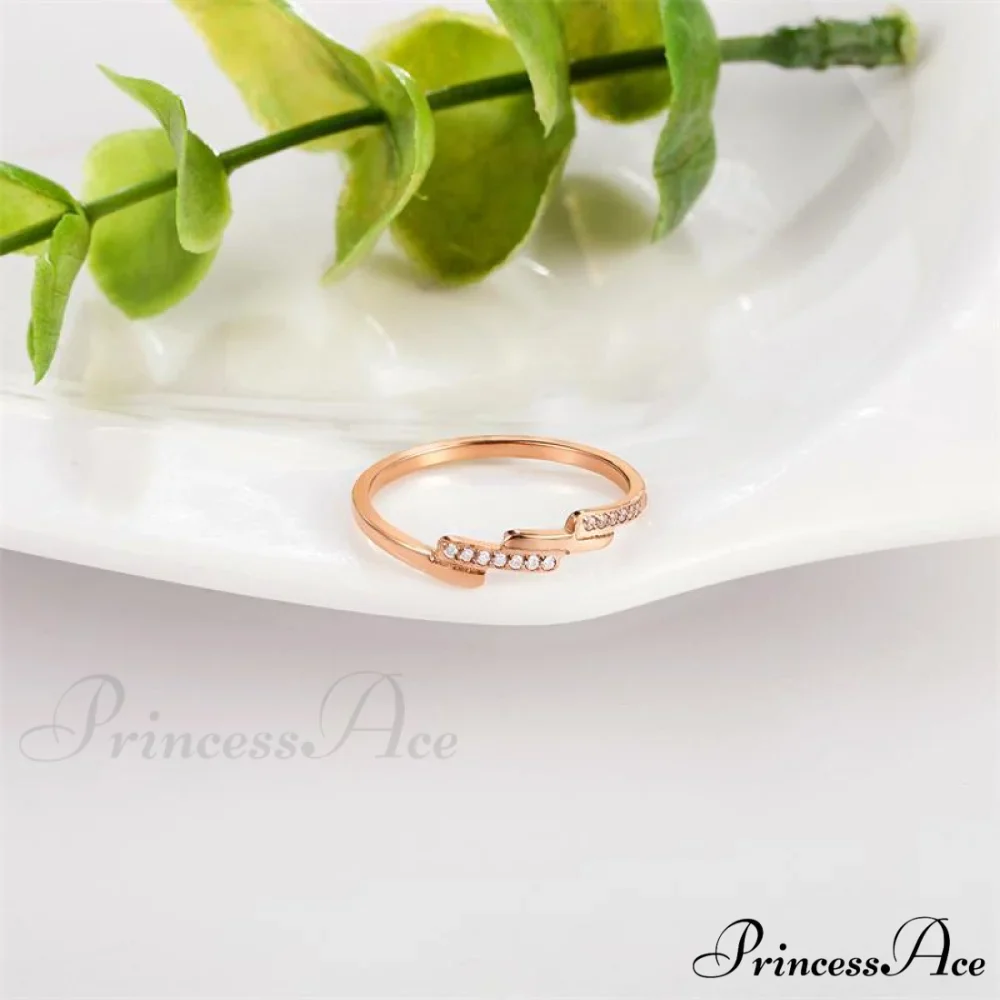 Korean Style Titanium Steel Diamond Ring - Image 4