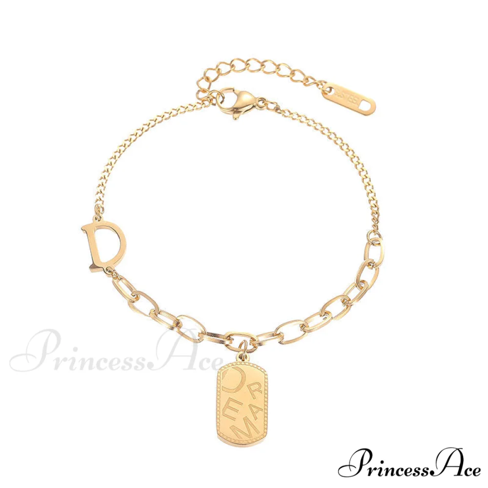 Simple Rose Gold Niche Design Letters Jewelry Bracelet - Image 5