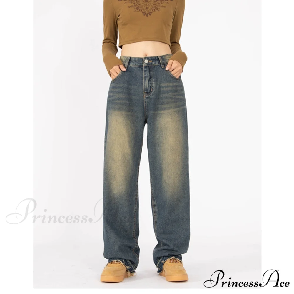 Retro Style Wide Leg Demin Jeans - Image 2