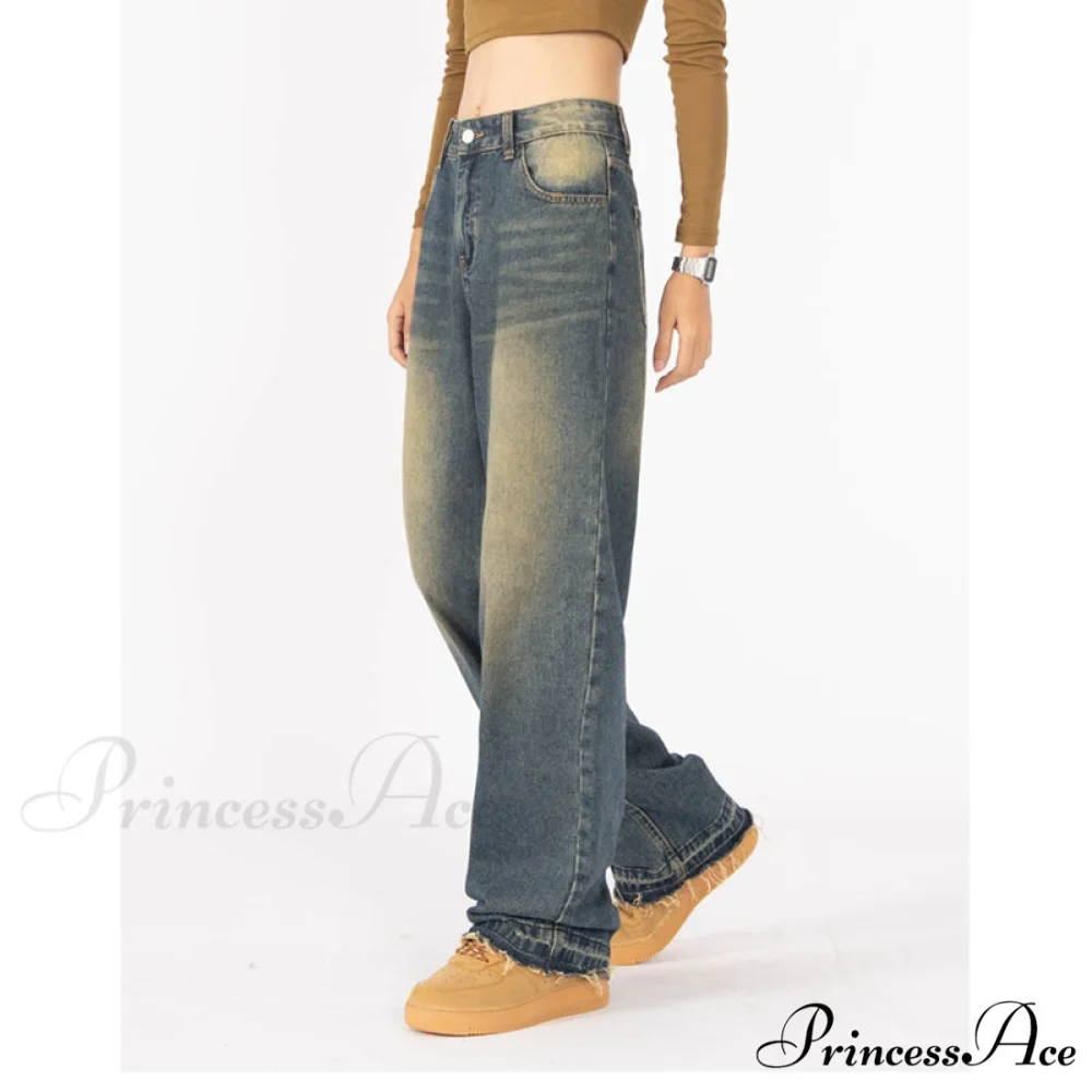 Retro Style Wide Leg Demin Jeans - Image 3