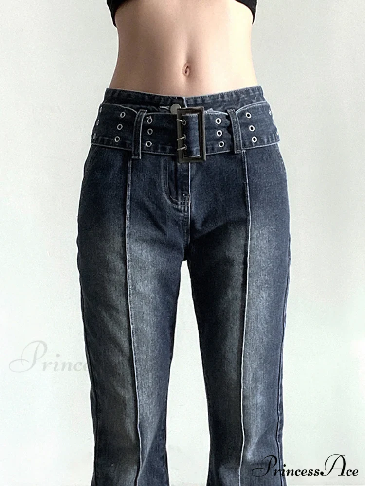 Brown Vintage Flared Hight Waist Jeans - Image 2
