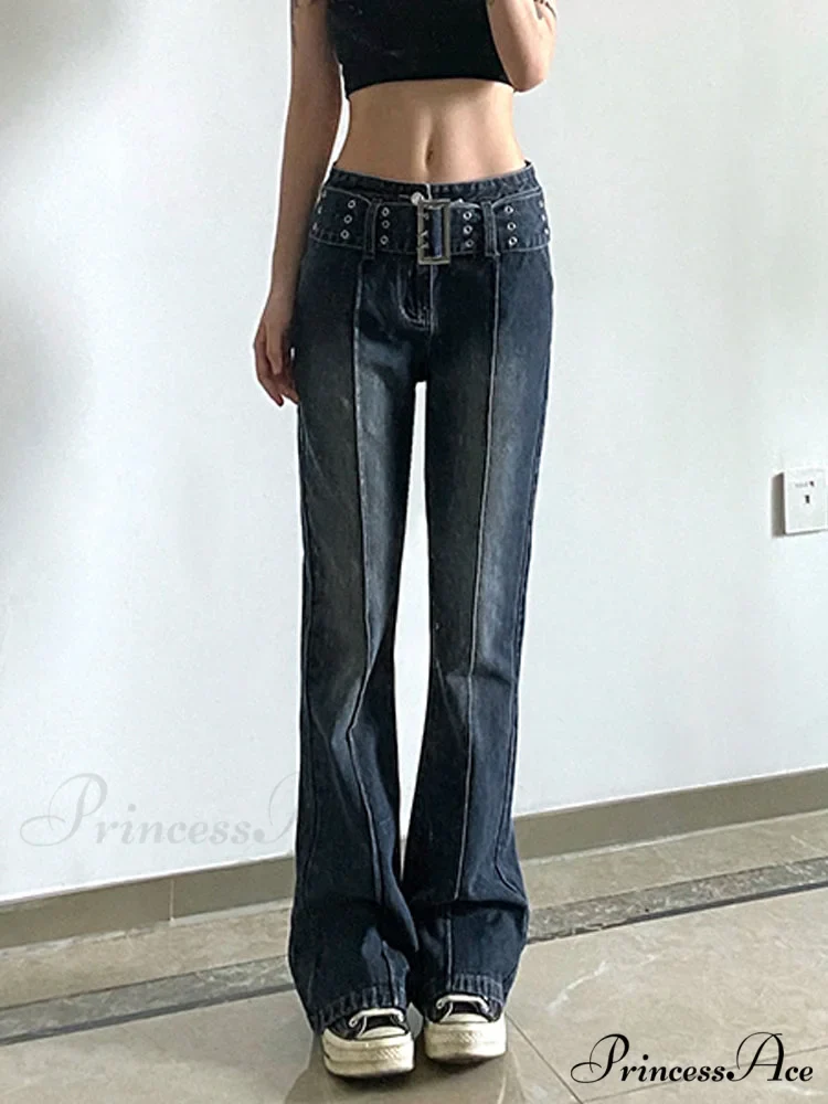 Brown Vintage Flared Hight Waist Jeans - Image 7