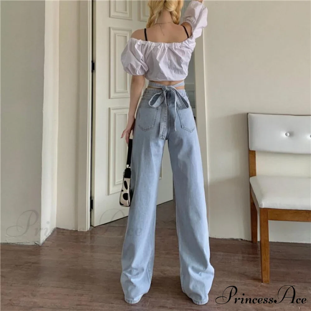 Fashion Cotton Cross Belt Jeans - Image 3