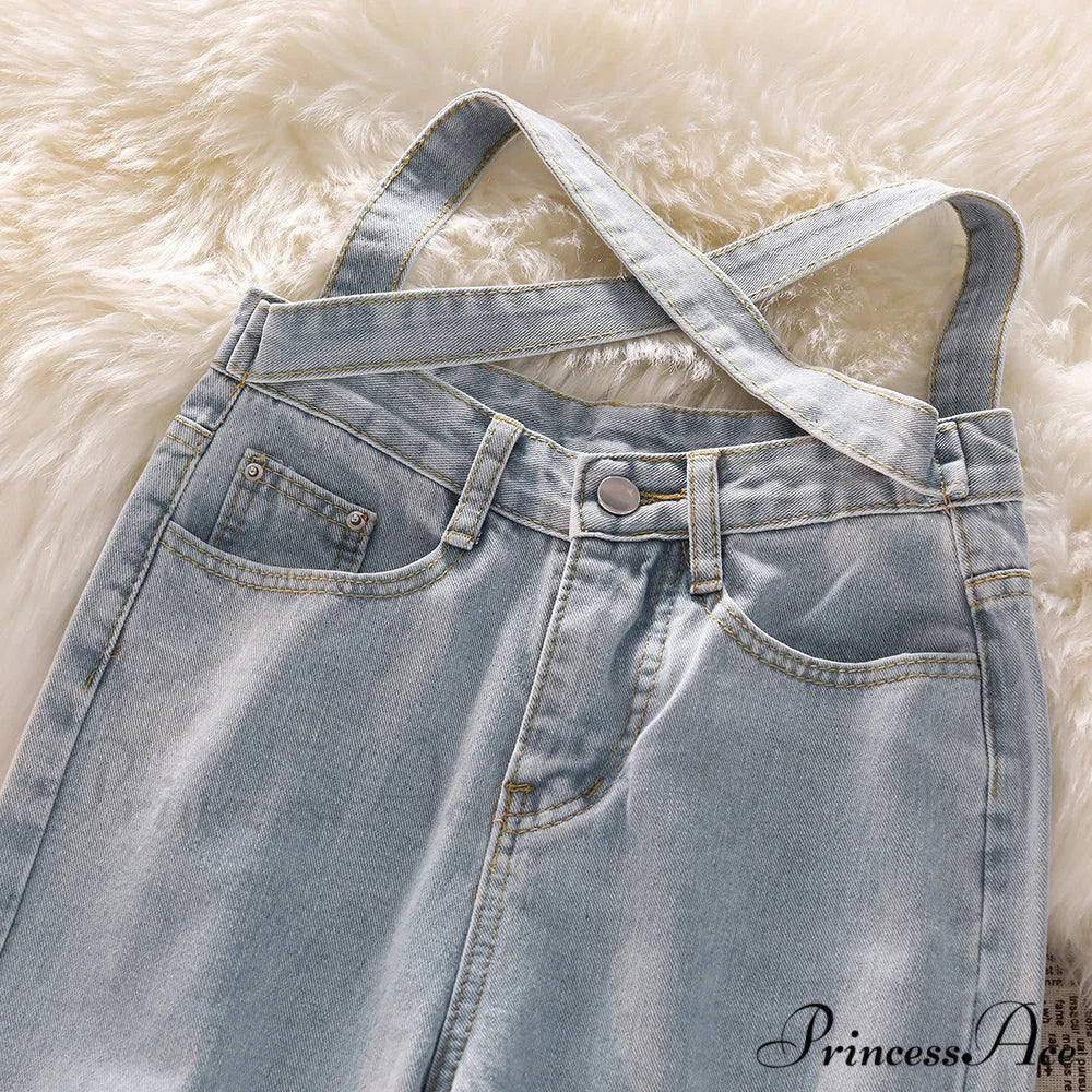 Fashion Cotton Cross Belt Jeans - Image 5