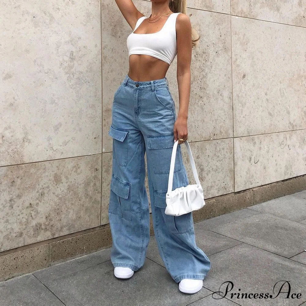 Casual Loose Baggy Cargo Jeans - Image 5