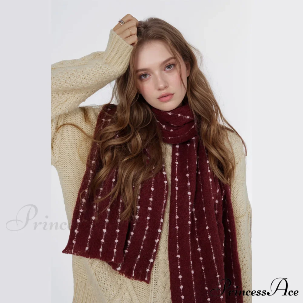 Simple Cozy Warm Stylish Comfortable Trendy High-end Polka Dot Scarf - Image 2
