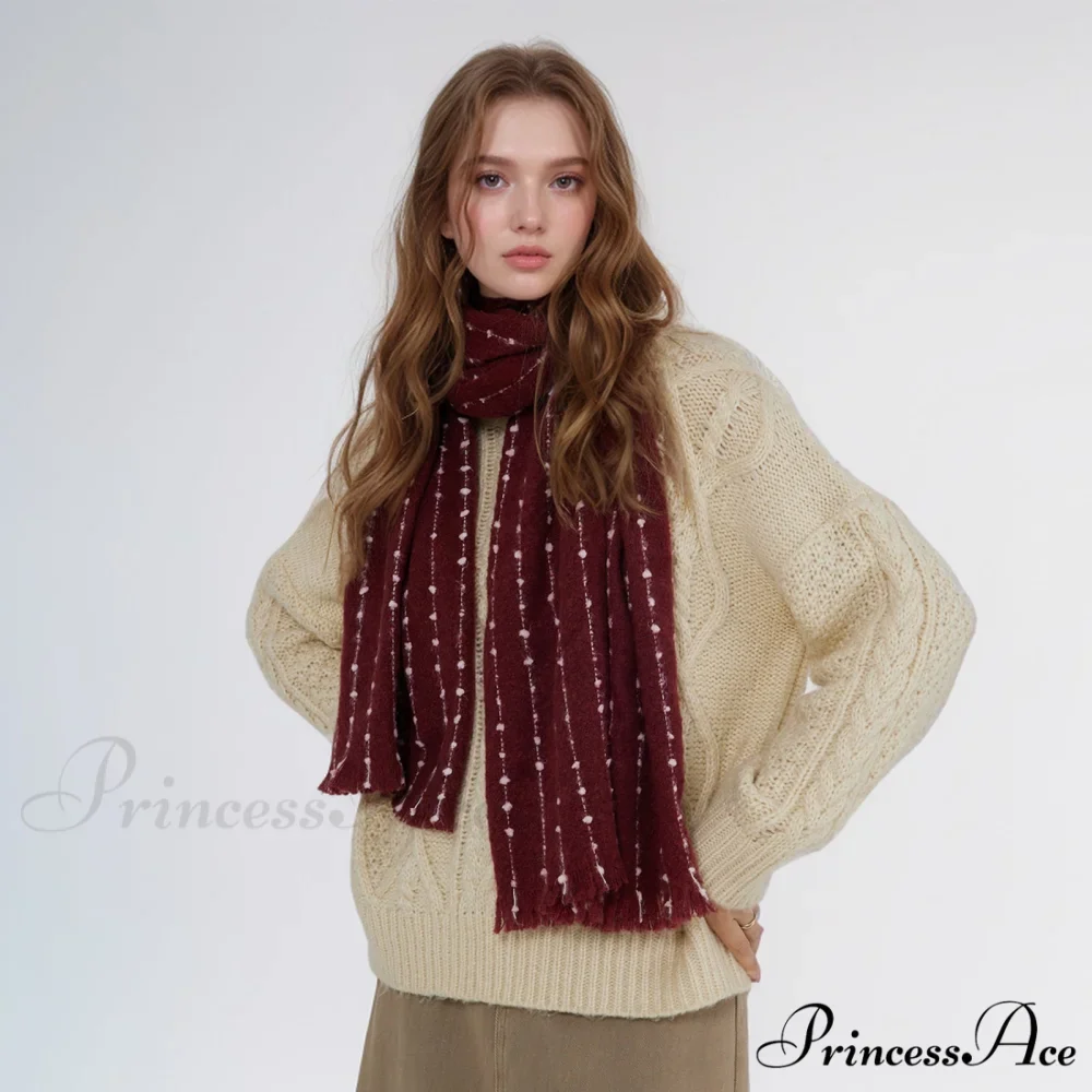 Simple Cozy Warm Stylish Comfortable Trendy High-end Polka Dot Scarf - Image 3