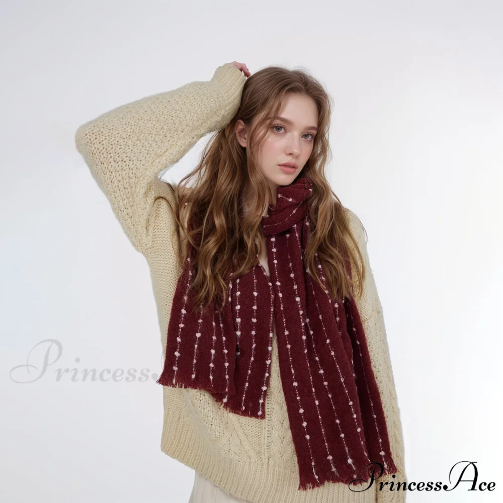 Simple Cozy Warm Stylish Comfortable Trendy High-end Polka Dot Scarf - Image 4