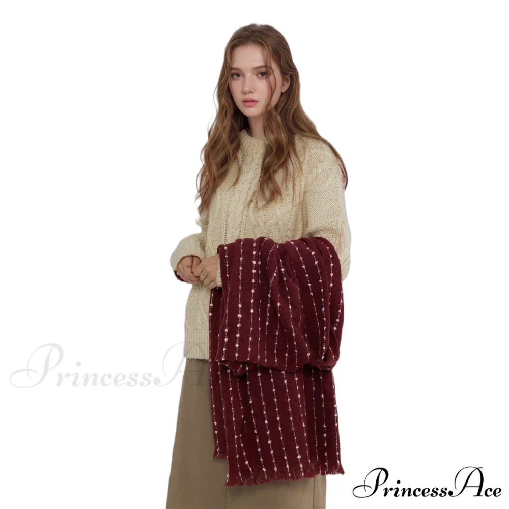 Simple Cozy Warm Stylish Comfortable Trendy High-end Polka Dot Scarf - Image 5