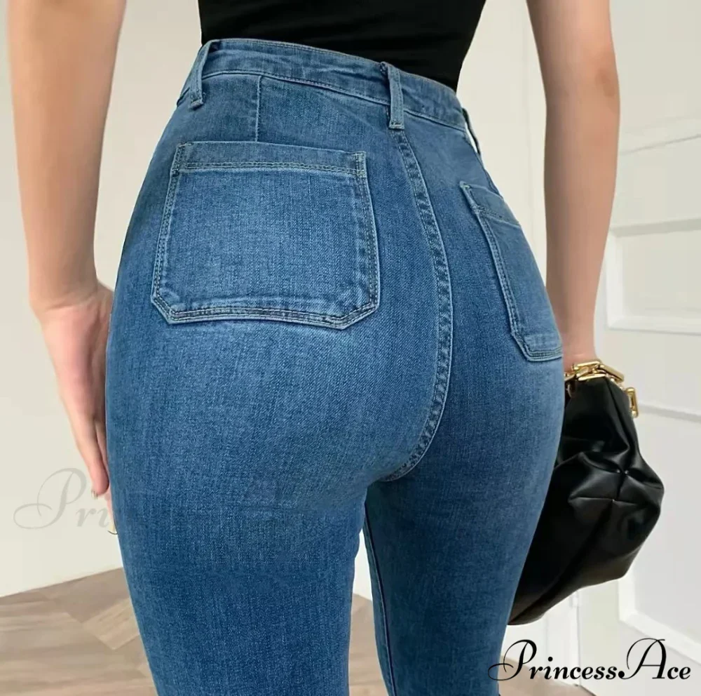 High Waist Flared Skinny Jeans - Image 2