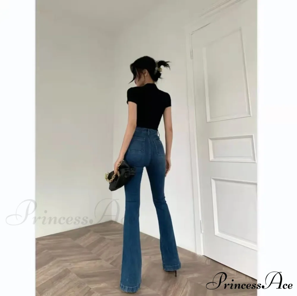 High Waist Flared Skinny Jeans - Image 3