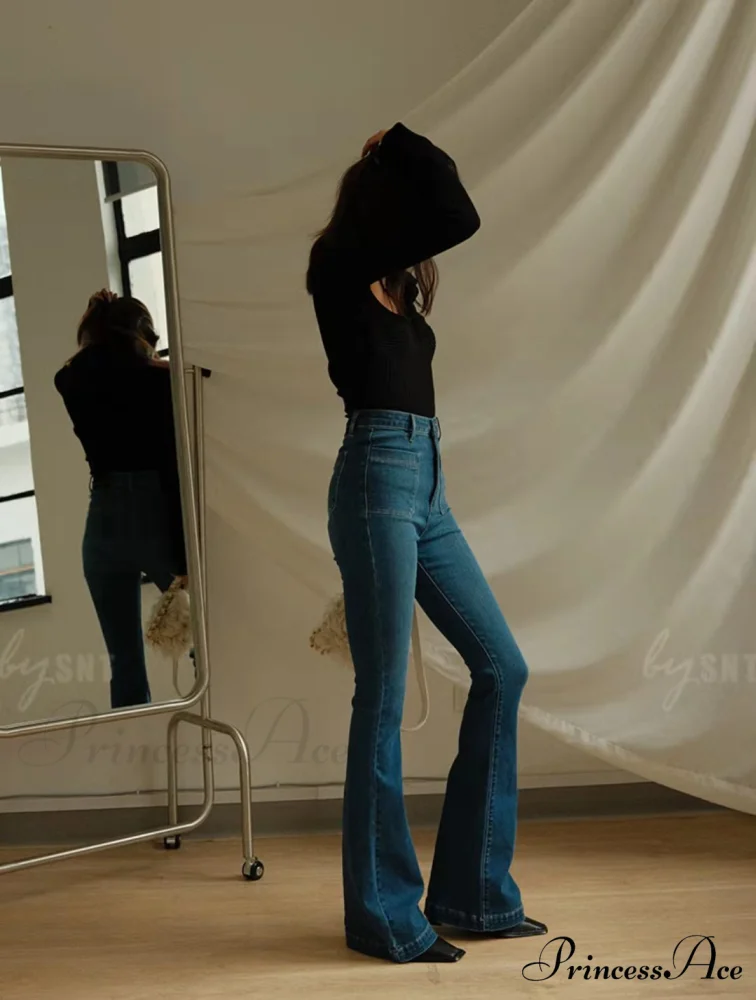 High Waist Flared Skinny Jeans - Image 4