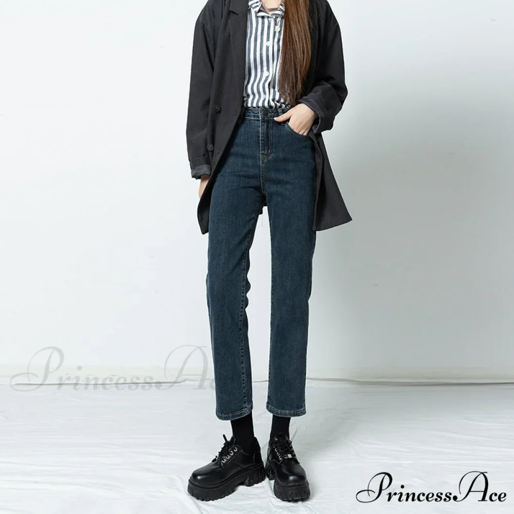 Vintage Mid Waist Elegant Skinny Jeans - Image 8