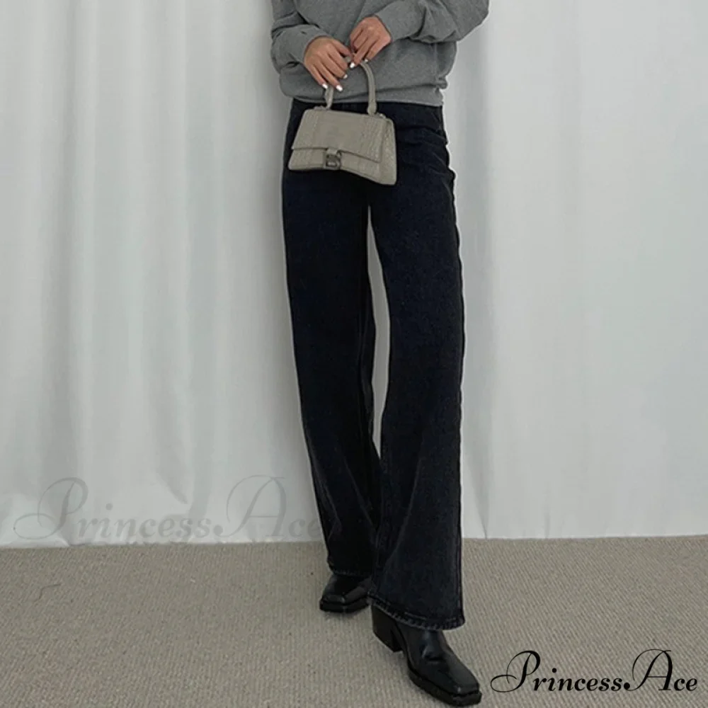 Loose High Waist Denim Straight Jeans - Image 5