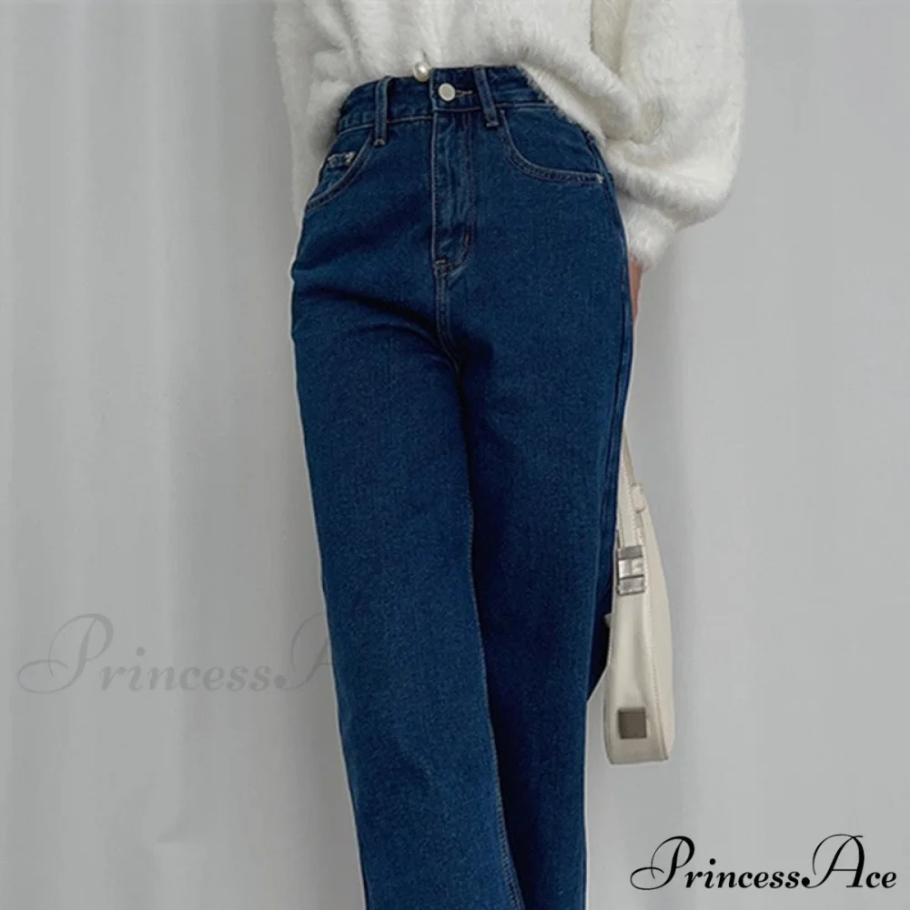 Loose High Waist Denim Straight Jeans - Image 6
