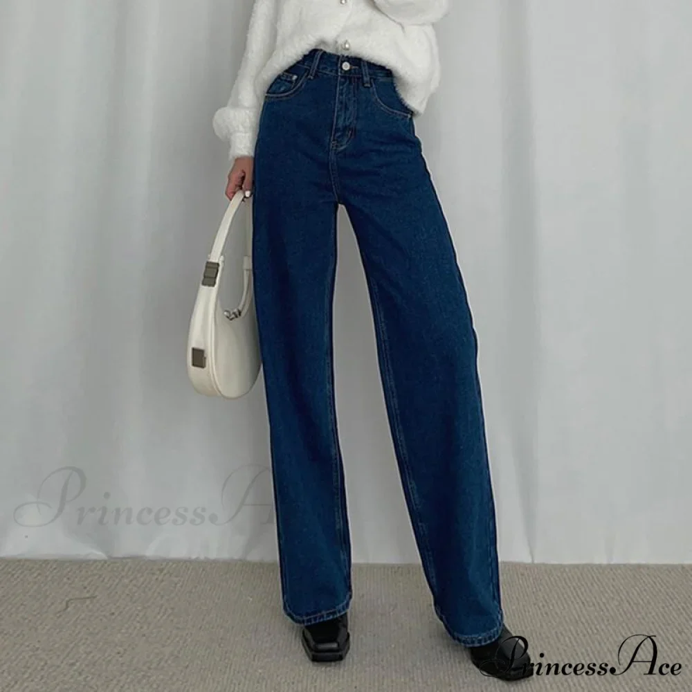 Loose High Waist Denim Straight Jeans - Image 8
