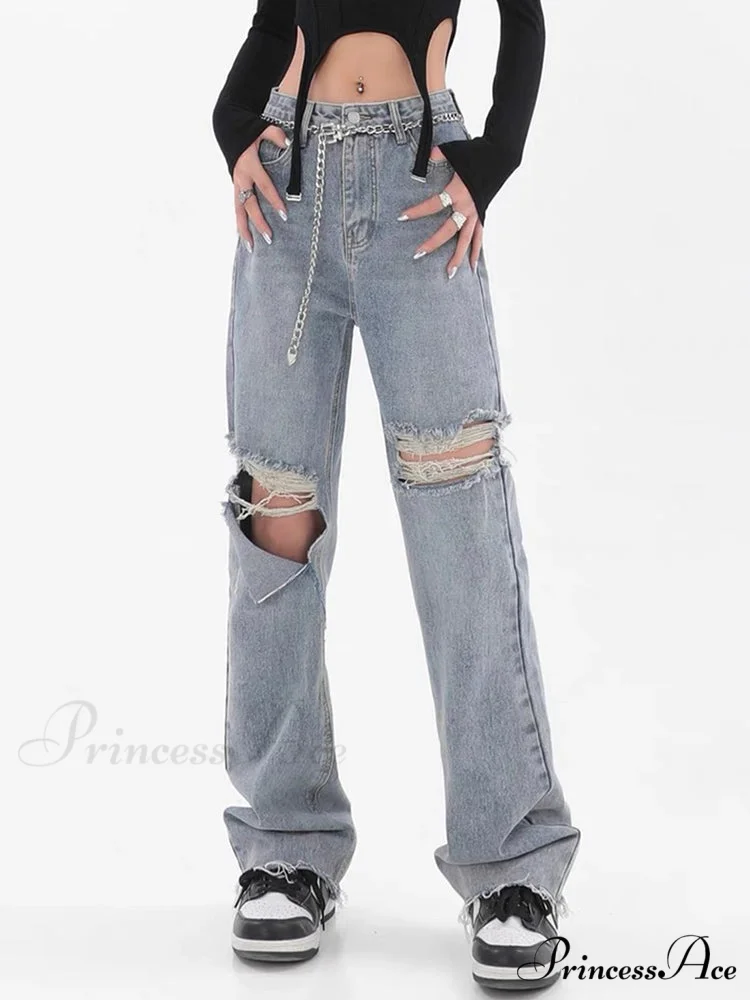 Chic Casual Y2k Ripped Jeans
