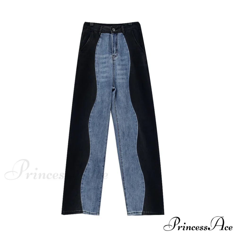 Vintage Patchwork Straight Wide Leg Jeans - Image 6