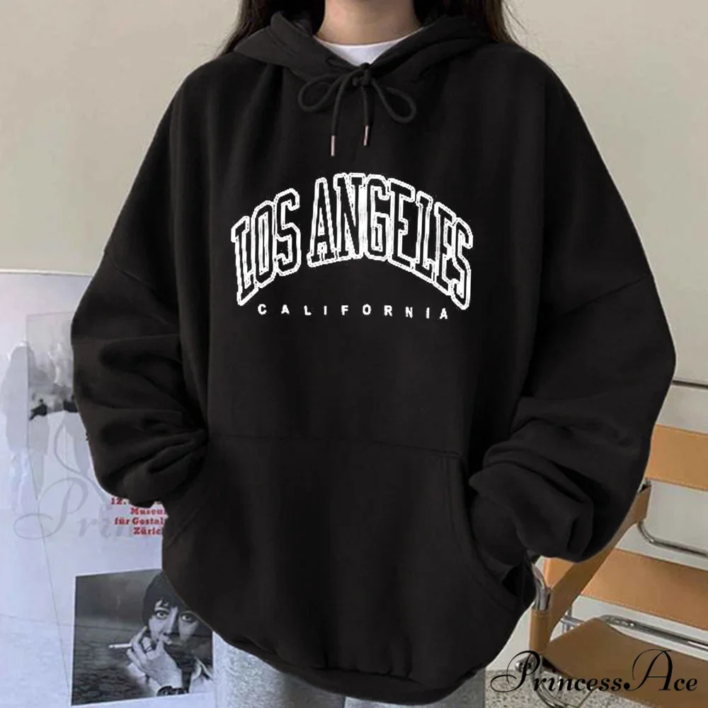 Los Angeles California Print Hoody Pullover - Image 3