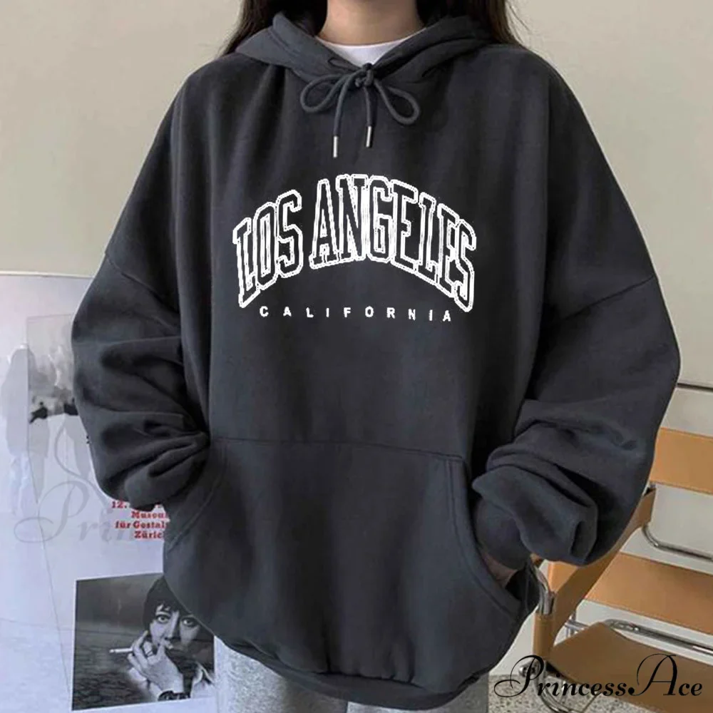 Los Angeles California Print Hoody Pullover - Image 5