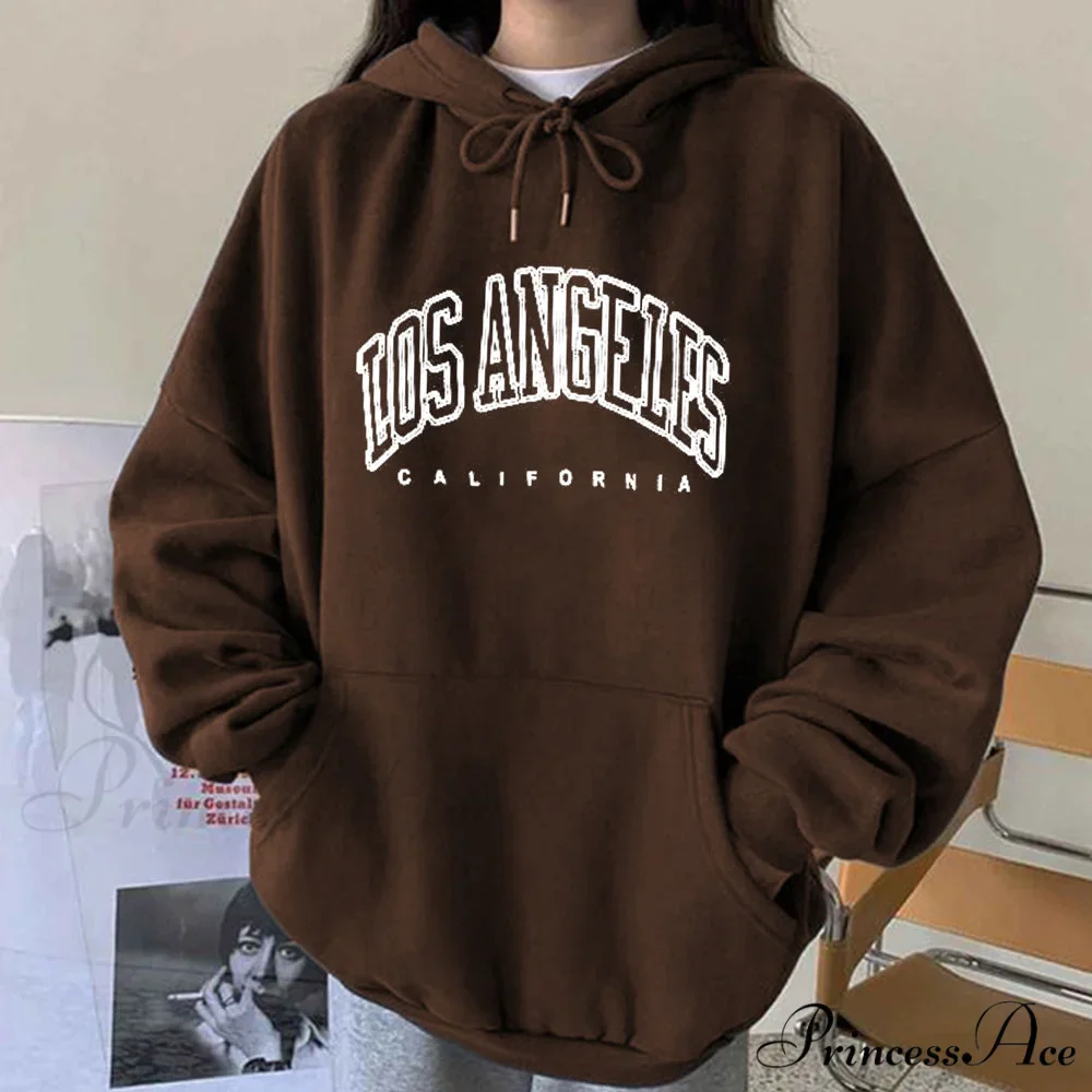 Los Angeles California Print Hoody Pullover - Image 6