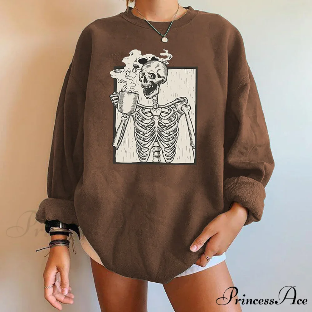 Gothic Skeleton Print Fashion Hoody Pullover - Image 2