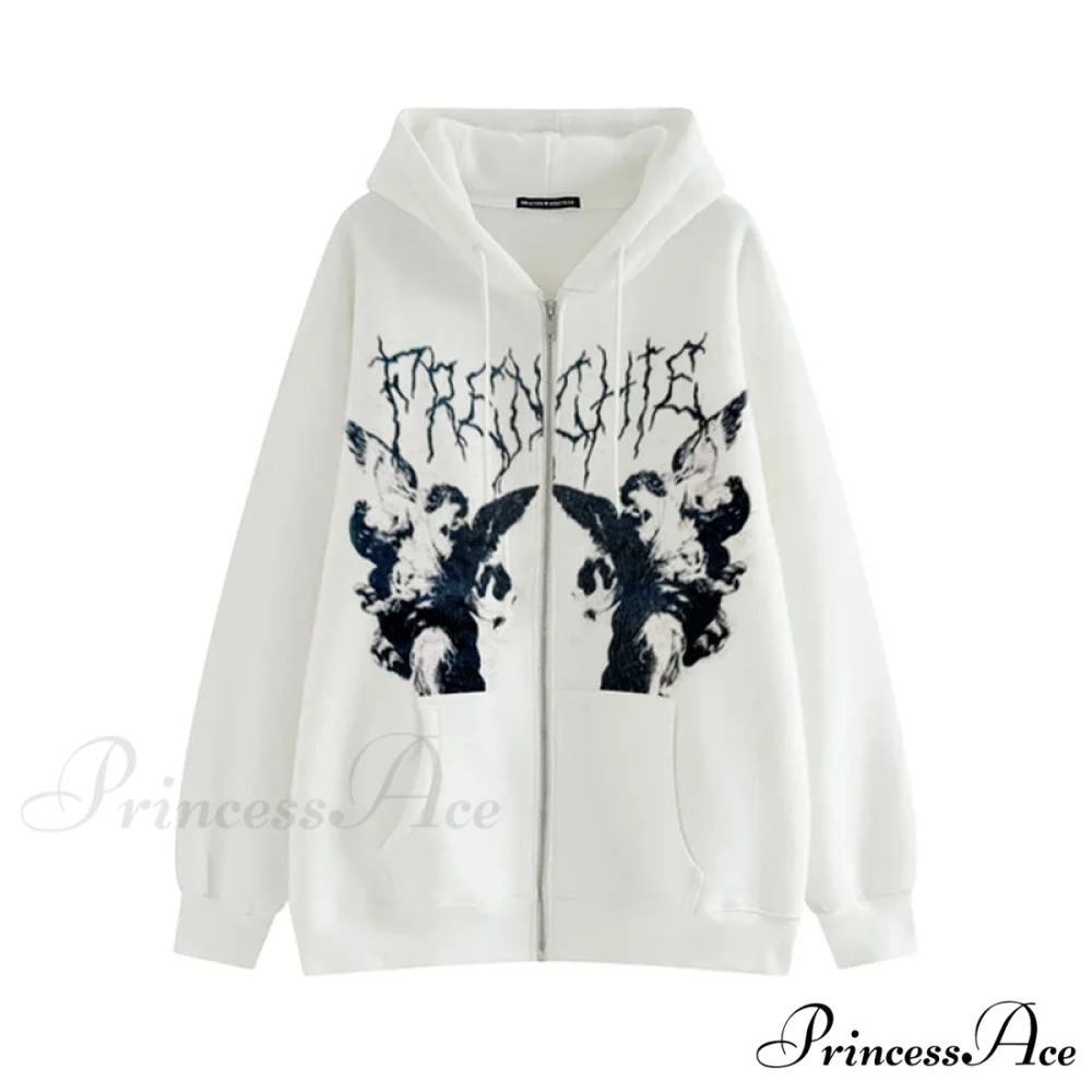 Angel Dark Print Streetwear Hoody Jacket - Image 5