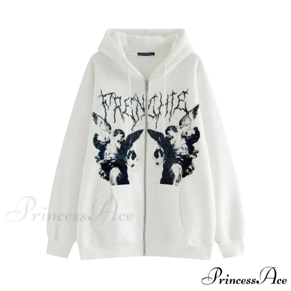 Angel Dark Print Streetwear Hoody Jacket - Image 9